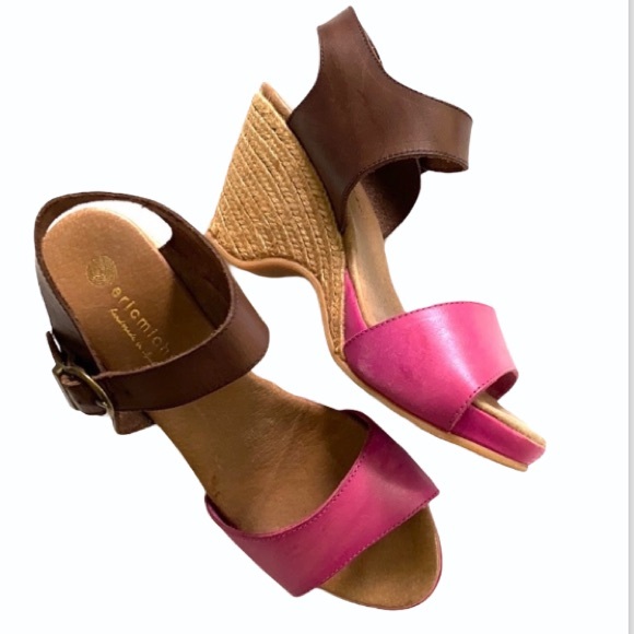 Eric Michael Shoes - EUC Eric Michaels leather wedge sandals